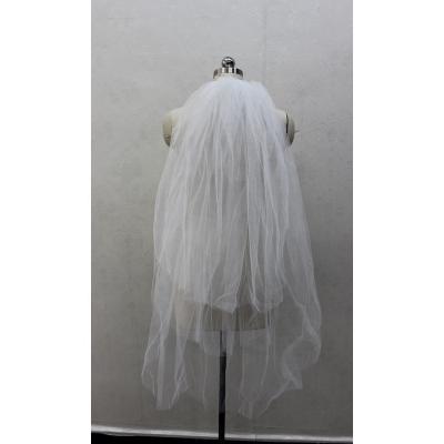 China V1102 Wholesale High Quality Long Edge Simple Style Dreamy Used 120cm Cut Tulle Wedding Dress Veils With Comb for sale