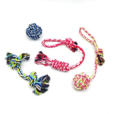 China Viable Wholesale Good Quality Pet Cotton Rope Set Toy Dog Chew Rope For Sale for sale