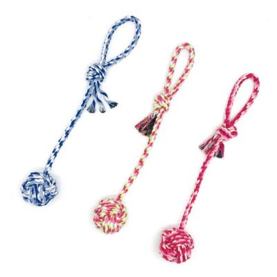 China Sustainable Pet Products Colorful Cotton Rope Dog Toy Ball Indestructible for sale