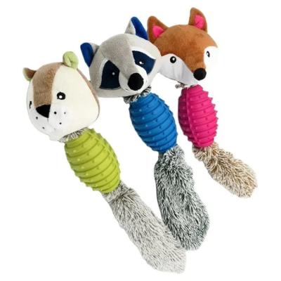 China Stocked Bite Resistance Pet Chew Toys Dog Interactive Animal Plush Squeaky Toy for sale