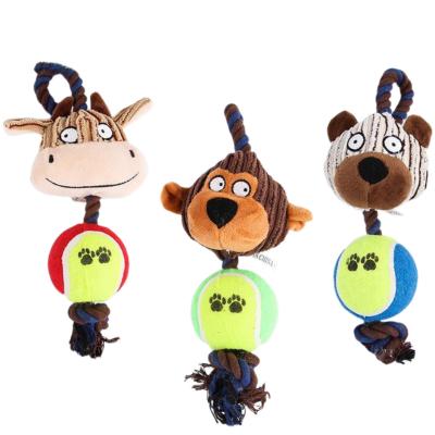 China Stocked Cute Animal Shape Plush Dog Bite Rubber Squeaky Resistant Chew Toys for sale