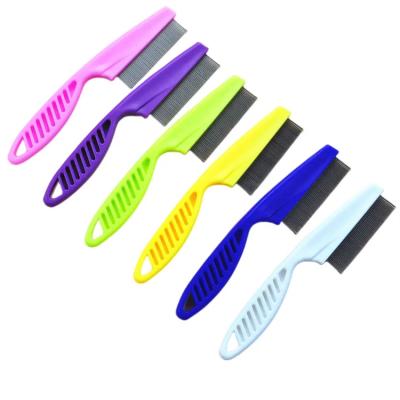 China Stocked Stainless Steel Needle Flea Comb Pet Cats Dog Flea Comb for sale