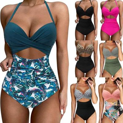 China Wholesale Swimwear Women's Swimwear Swimming Suit One-Piece Sexy High Quality Breathable Retro Big Swimsuit For Ladies Black Green for sale