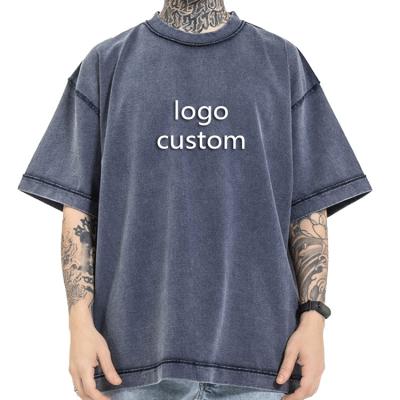 China 100% Plus Size k Black BlanMen Sleeve Shorts Custom Print Acid Washed Men's Anti-Wrinkle T-Shirt Vintage Cotton Oversize T-shirts for sale