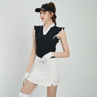 China Women Sleeveless Polo Shirts Polo Shirts With Embroidery Logo Anti Pilling Anti-wrinkle Spandex Stretch Polyester Custom Wholesale for sale