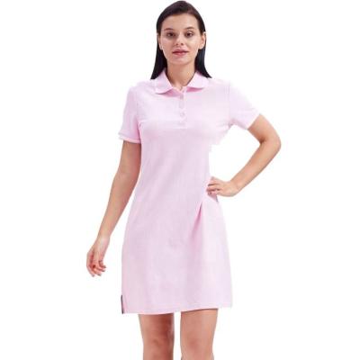 China Anti-Wrinkle Custom Design Cotton Mini Short Sleeve Polo Shirts Dress Embroidered Badge Stretch For Women Women Polo Shirts for sale