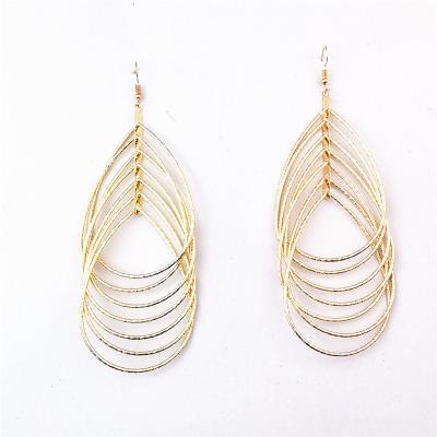 China Vintage Factory Direct Selling Popular Multilevel Matte Polish Drop Earrings For Women for sale