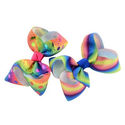 China Fashion Rainbow Children's Bubble Flower Bow Hairpin Baby Kids Head Accessories Flower Hair Accessories Headdress for sale