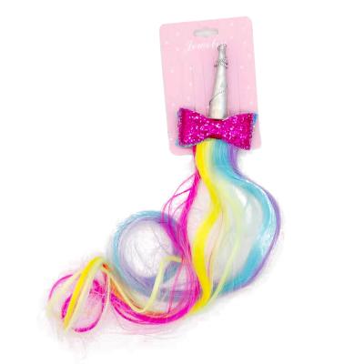 China Factory Unicorn Ombre Faux Hair Cloth Clip for Kid Girls Hair Accessories for sale