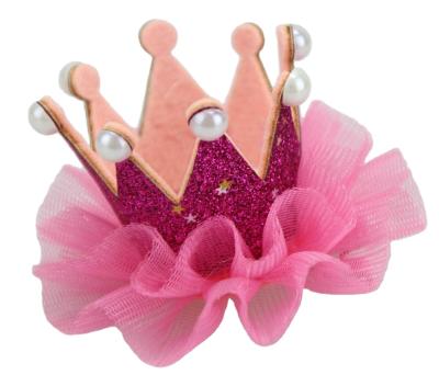 China Glod Lace Crown Headband Cute Princess Pearl Metal Hot Sell Baby Kids Girls Children Daily Life Hair Decoration CN20HD005 Cute Confirmed for sale