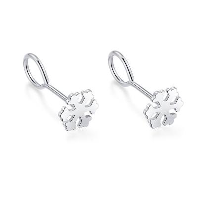 China Simple Clover Earrings S925 Sterling Silver Female Sterling Silver Religious And Compact Love Earrings for sale