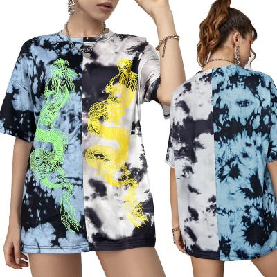 China Anti-wrinkle two tone color t shirts with different logos printing custom crop top women t shirt wholesale corner back maiden for sale