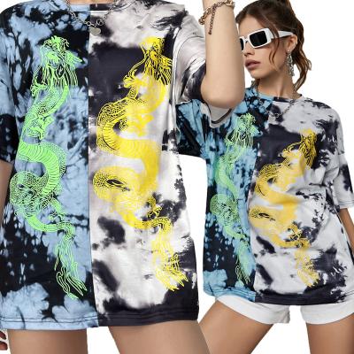 China Anti-Wrinkle Good Performance Women Printed T Shirt Wholesale Colorful Overflow T-Shirts for sale