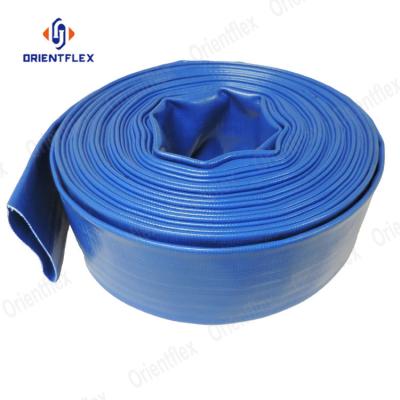 China Red PVC Water Layflat Hose Sunny Hose Pipe As Standard Water Pump Duty Submersible Pump Layflat Irrigation Hose with Camlock Coupling for sale