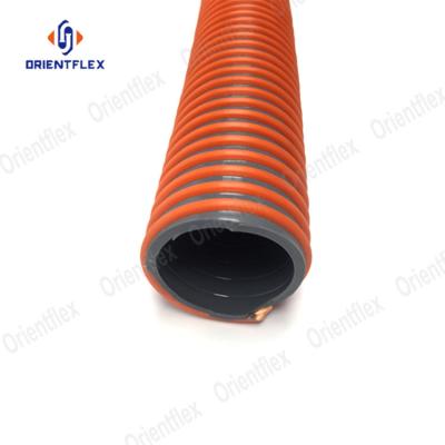 China Conveying Various Powdery Particles And Liquids Cheapest Industrial Corrugated PVC Grit Suction Hose Pipe Heavy Flexible Helix for sale