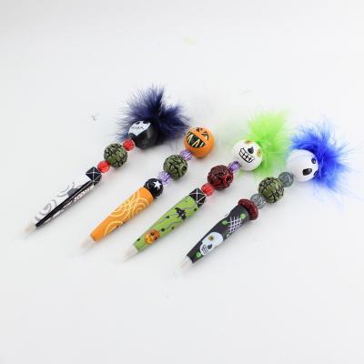 China Halloween Theme feathers ghost ball point pen gift crafts pumpkin grimace skull design for sale