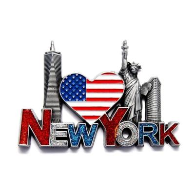 China 3D Metal Fridge Magnet New York Design Tourist Souvenir for sale