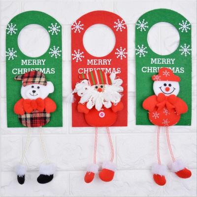 China Santa Snowman Door Ring Hanging Christmas felt hanging decorative Christmas door knob hanger for sale