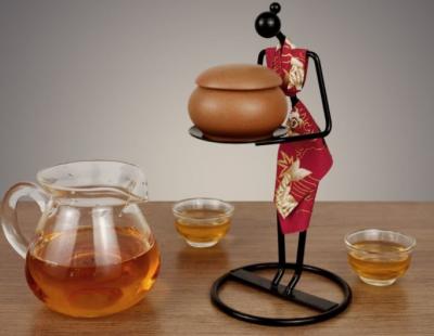 China Creative Characters Chinese Etiquette Tea Holder for Home Decoration for sale