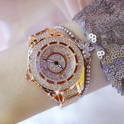 China BS 0917 Automatic Fashion Full Date Diamond Quartz Dial Wristwatches Stainless Steel Watch Women Women for sale