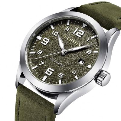 China Mens Green OCHSTIN Automatic Mechanism Watch Boys Engineering PU Leather Band Water Resistant Ochstin Watch Intrinsically for sale