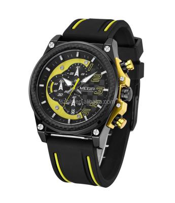 China MEGIR Chronograph MG 2051 Quartz Men Sport Large Watch Dials Silicone Strap Military Chronograph 2017 Wristwatch for sale