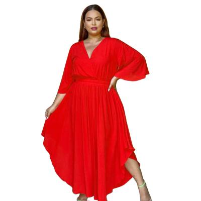 China Washable Solid Color Loose Dress Cheap Casual Women Dress Plus Size Woman Dress for sale