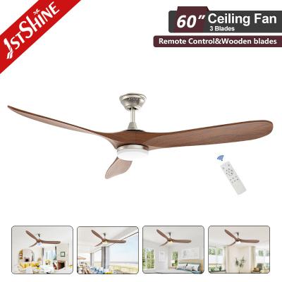 China Europe Style Wooden LED Ceiling Fan With Dimmable Light 220v For Decorative for sale