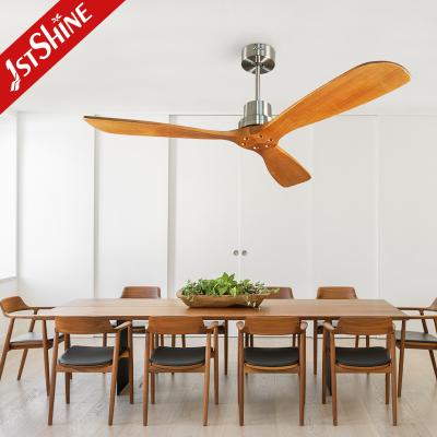 China 6 Speeds Choice Wood Ceiling Fan With Remote Control 3 Wooden Blade DC Motor for sale