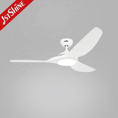 China 2- Home Office Popular Low Noise White ABS Blade Remote Ceiling Fan with LED Light for sale