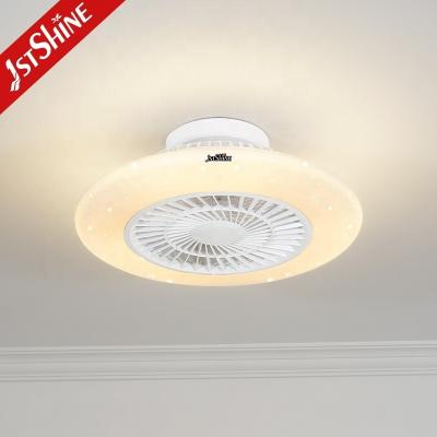 China Modern Design 22-inch LED Ceiling Fan with Starry Lampshade and Dimmable Light White for sale