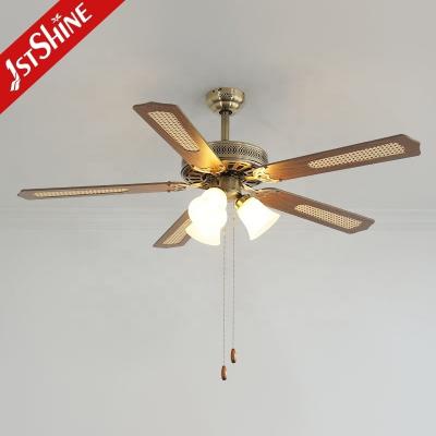 China Cooling 1stshine Ceiling Fan with 3 Lights 52 Inch Remote Control AC Motor 5 MDF Blades 2- for sale