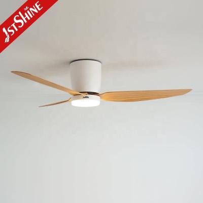 China Customizable Lighting 52-inch Flush Mount Ceiling Fan with Remote and 3 Color LED Light for sale