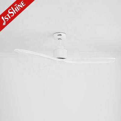 China 52 Inch White Solid Wood Blades DC Motor LED Ceiling Fan Not Equipped NO App-Controlled for sale