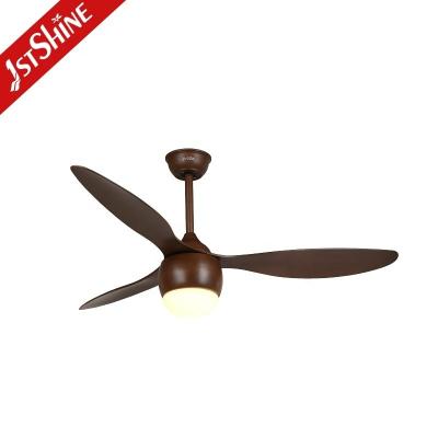 China Metal Ceiling Fan with Light 3 ABS Wooden Blades Wall Control Black/Brown/OEM Colors for sale