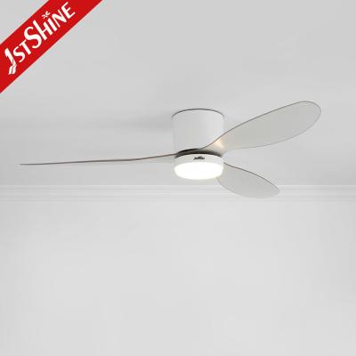 China 52 Inch Natural Wind LED Ceiling Fan with Remote Control Space Saving White ABS Blades for sale