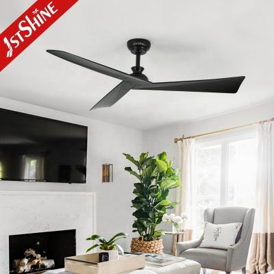 China Energy Saving Smart Remote Ceiling Fan Black ABS Blades with 5 Speed and Time Setting for sale