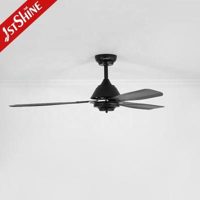 China 1stshine Ceiling Fan with 5 Speed Remote Control Standard Wind Black Metal Blades for sale