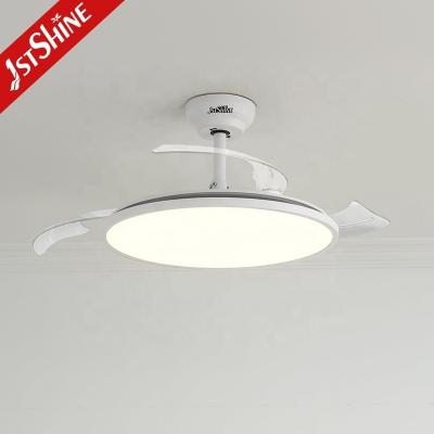 China Ultra Thin White Elegant Design Retractable Ceiling Fan with LED Light and 6