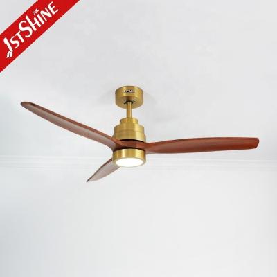 China 10- 1stshine LED Ceiling Fan with Gold Luxury Solid Wood and Adjustable LED Lighting for sale