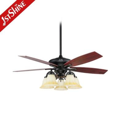 China Metal Body LED Light European Style Ceiling Fan for Living Room and Restaurant for sale