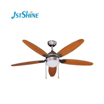 China 1stshine 52 Inch 5 MDF Blade Ceiling Fan Light with Pull Chain Switch and 1 LED Light for sale