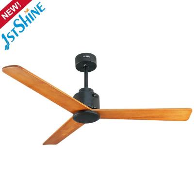 China Large Airflow Ceiling Fan with Woundless Bent Wood Walnut Wood Blades and Smart Technology for sale