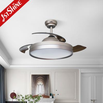 China Modern 65W LED Retractable Ceiling Fan Light Dimmable ABS Blades for sale