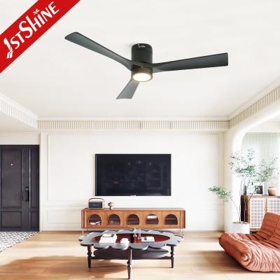 China Low Profile 52inch Decorative Flush Mount Ceiling Fan With LED Light for sale