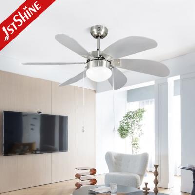 China 42 Inch 6 MDF Blades Modern Pull Chain Ceiling Fan With Light for sale