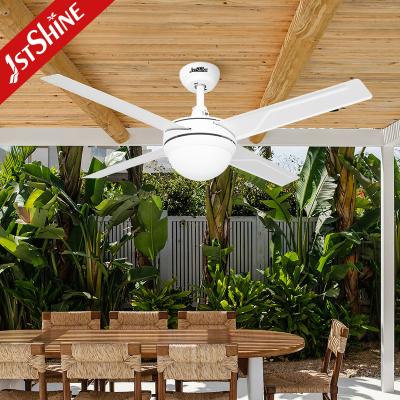 China 230V 50HZ OEM 4 Iron Blades Dimmable Remote LED Ceiling Fan Light for sale