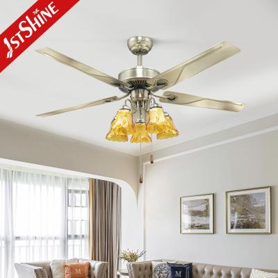 China 110V Metal Blade Ceiling Fan With Light 52 Inch And AC Motor for sale