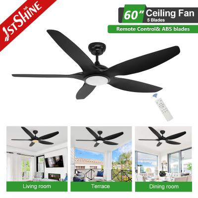 China Black Modern Ceiling Fan With LED Light 5 ABS Blade Cooling Air for sale