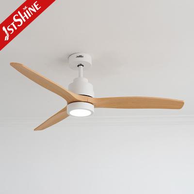 China White Design Wood Grain ABS Blades Ceiling Fan With Led Lighting for sale